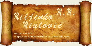 Miljenko Miulović vizit kartica